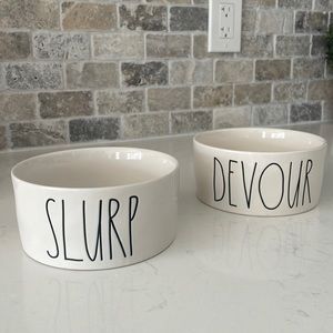 Rae Dunn “Slurp & Devour” dog bowls